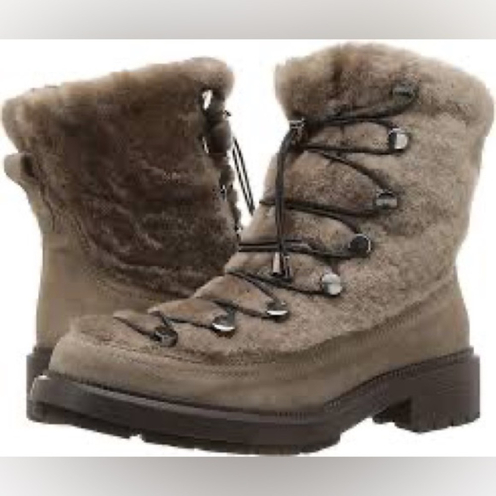 Aquatalia Lorena Suede and Shearling Boot